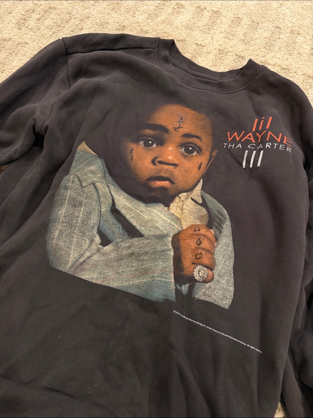 Hollister Black lil Wayne tha carter Graphic crewneck